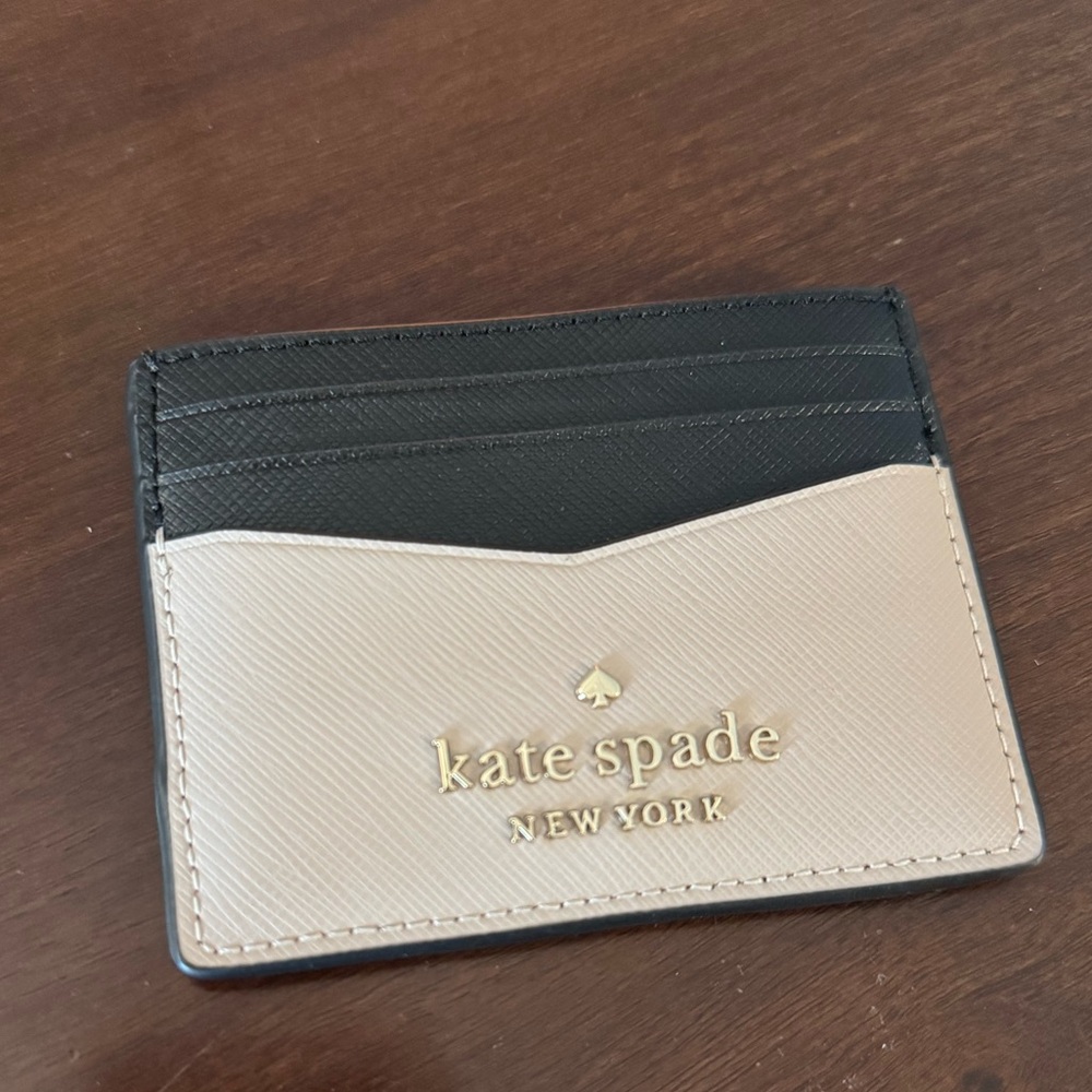 Kate Spade Black and Cream Card Holder